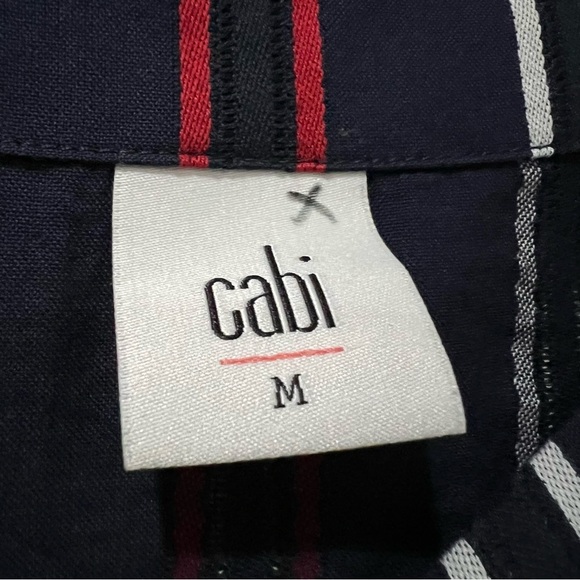 Cabi Medium #5516 Red White Blue Flag Vertical Stripe Blouse R1 - Picture 4 of 5